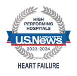 U.S. News High Performing Hospitals badge - Heart Failure